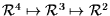 $ \mathcal{R}^4 \mapsto
\mathcal{R}^3 \mapsto \mathcal{R}^2$